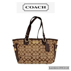 Coach Gallery Signature  zip Tote shoulder Bag purse large
